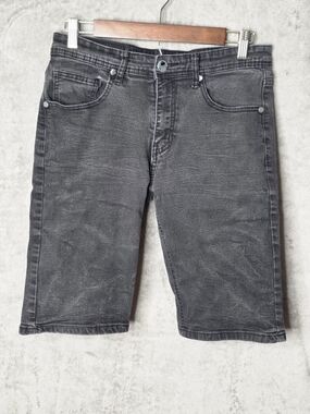 Joe Raider Men's Black Washed Denim Jean Shorts Size-30